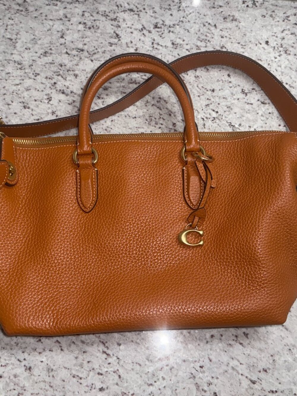 LIKE NEW Coach Cara in Amber. Fast Shipper.